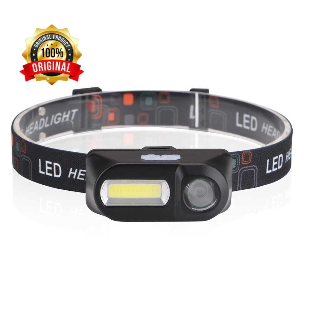 Senter Kepala LED Terang Headlamp Flashlight Headlight LED 3 Modes COB TaffLED - KX-1804