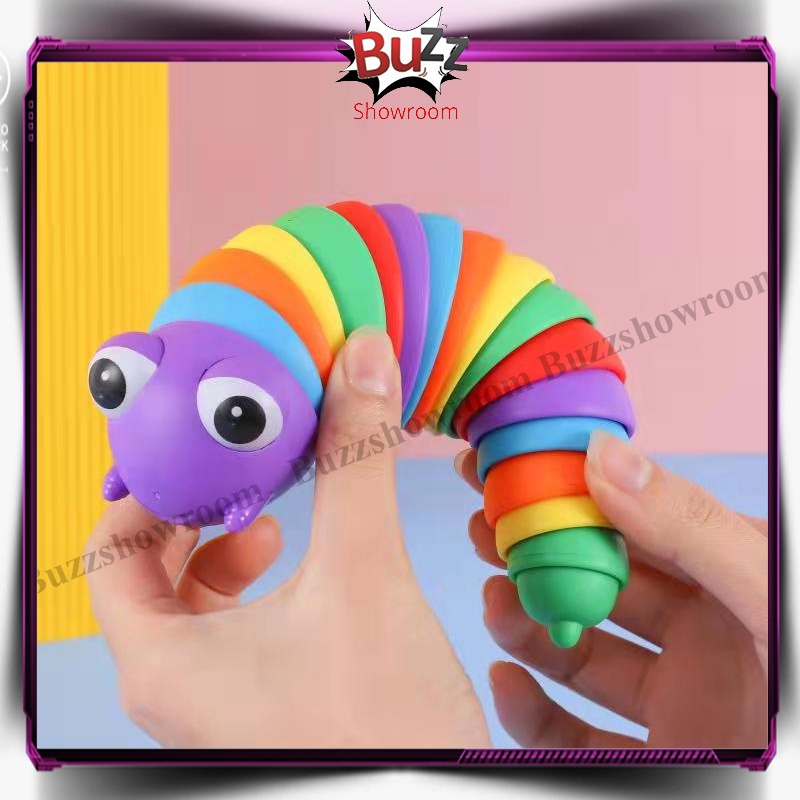 Slug Fidget Mainan SIPUT toys rainbow penghilang stress sensory play