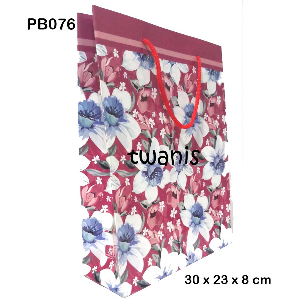 

TAS KERTAS PAPER BAG GOODIE BAG BUNGA SANWA KODE PB076 ISI 3 TAS