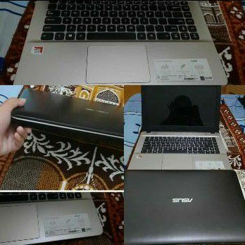 Laptop ASUS X441B AMD bekas lengkap charger, tas dan kardus