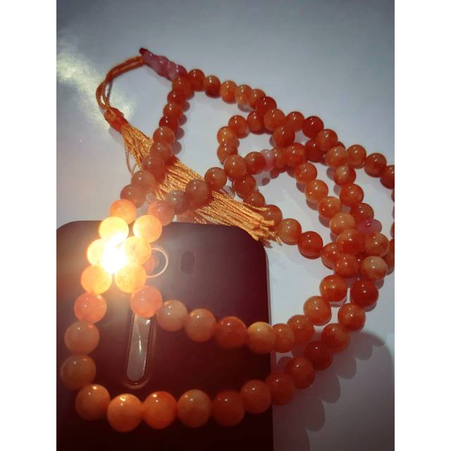 Tasbih batu Sulaiman kristal tembus cahaya