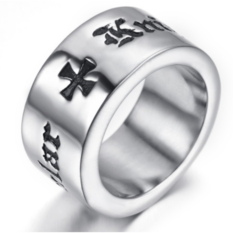 QD Perhiasan Cincin Punk Vintage Desain Knights &amp; templar untuk Wanita