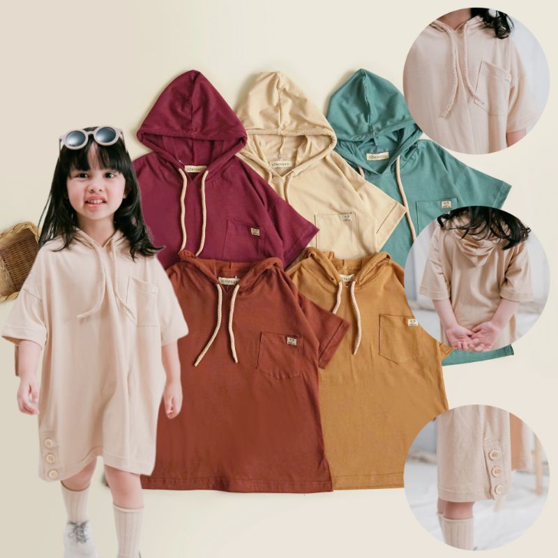 Domikado | Milly Hoodie Oversize Dress | Hoodie anak | Basic dress anak