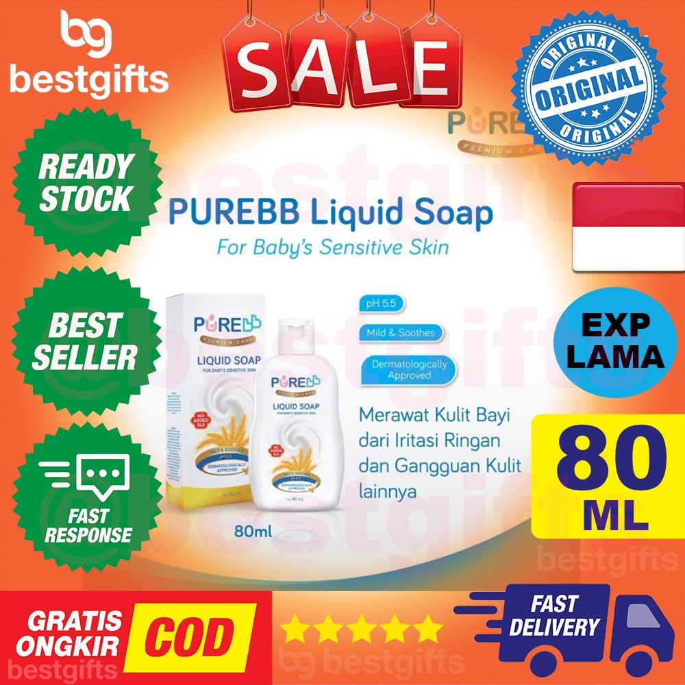 PURE BABY KIDS PUREBABY PUREKIDS LIQUID SOAP 80ML SABUN MANDI CAIR BAYI ANAK KULIT SENSITIF 80 ML