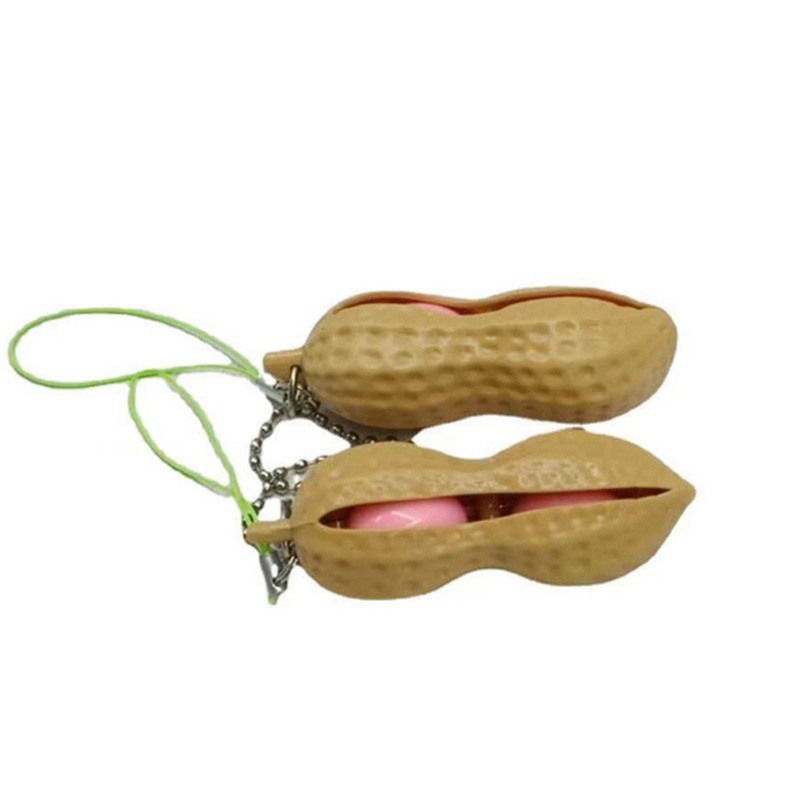 Mary 3 ''Fidget Peanut for Key Chain for Pop Squeeze Toy Anxiety Release Gadget Untuk w/Kacang Lucu Hadiah Anak Lovely Hand