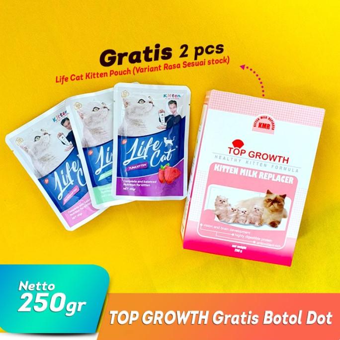 

(BISA COD) Top Growth Kitten Milk Replacer 250gr Free 2 Life Cat Kitten 85gr BOOM SALE Kode 530