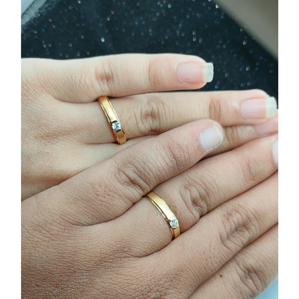 Cincin nikah Emas 17K - 1 Pasang 4 gr Kadar 750 - 5