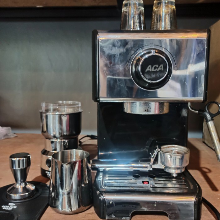 bisa COD mesin kopi KF6002 ACA | espresso machine include grinder putih termurah