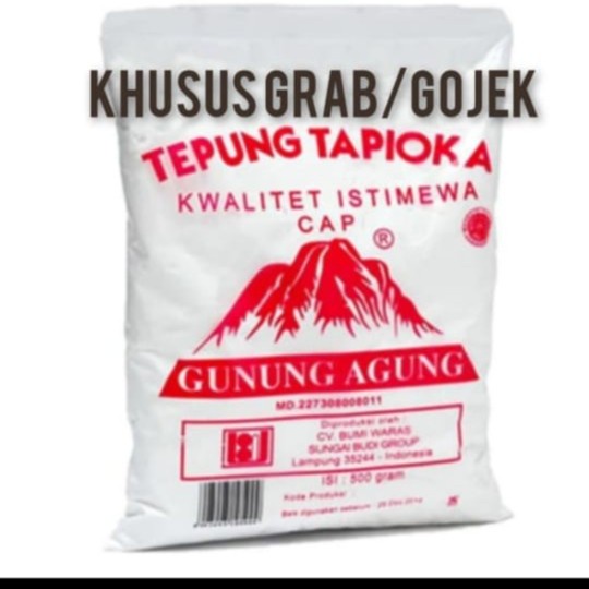 

BISA COD tepung tapioka gunung agung 500gr dus