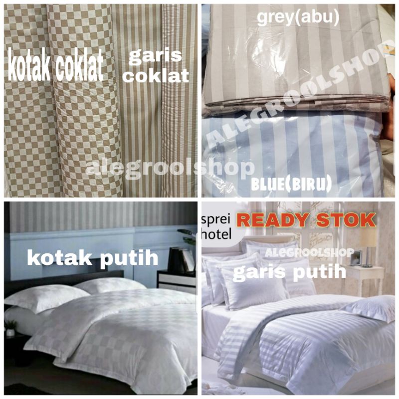 SUPER JUMBO!!SPREI HOTEL KATUN DOLBY/DOBY GARIS PUTIH HOTEL/SPREI JADI/SEPRE MURAH BAGUS