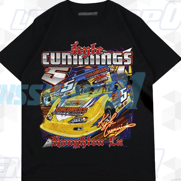 PREMIUM TSHIRT NASCAR KYLE CUMMINGS BLACK VINTAGE TEE BOOTLEG, KAOS NASCAR  KYLE CUMMINGS PREMIUM