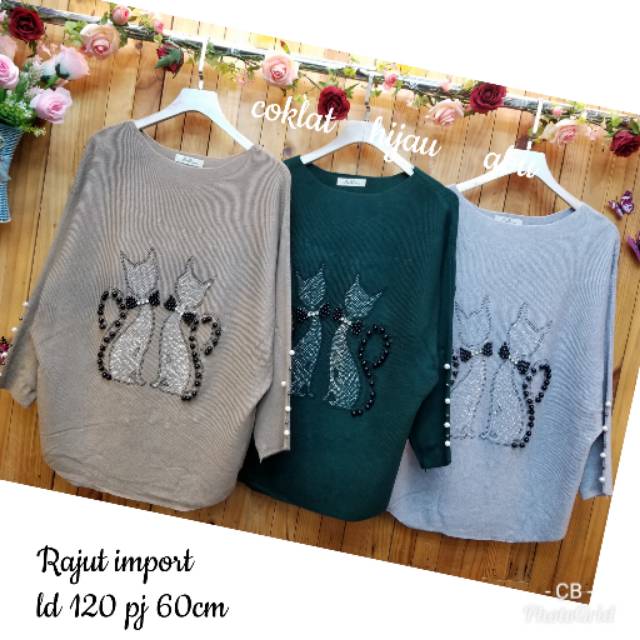 Blouse cat mutiara