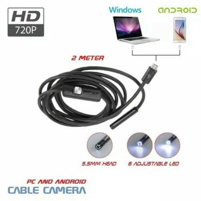 ENDOSCOPE KABEL Camera android 2 meter-Android kamera endoscope