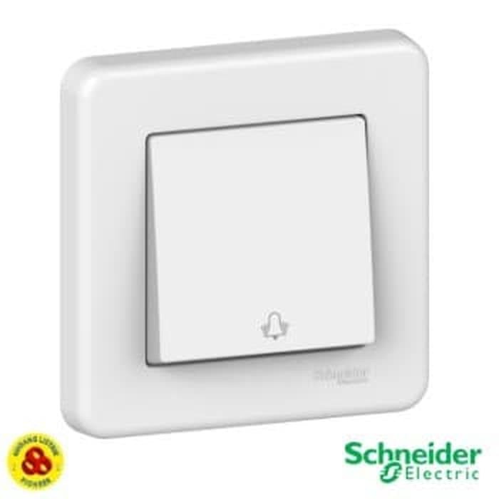 Schneider Saklar Tekan Bell Leona LNA0800321 1 Gang Switch with Bell Symbol