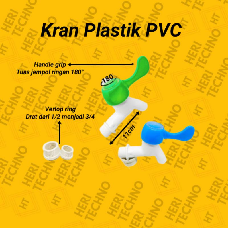 KRAN KERAN AIR PVC 2 WAY l KERAN JEMPOL 1/2 INCH INCI