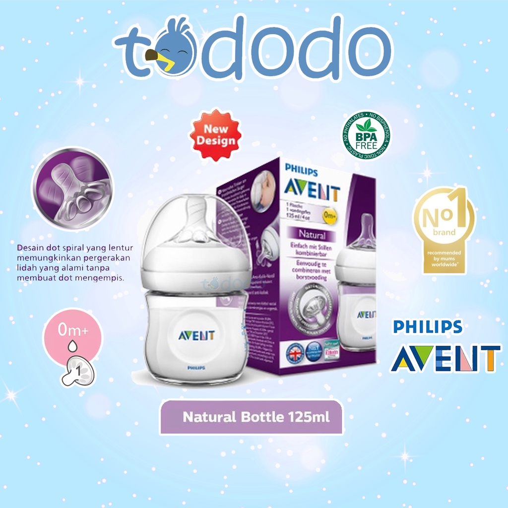 Avent Bottle Nat 125ml Single Pack SCF 690/13 - Botol Susu