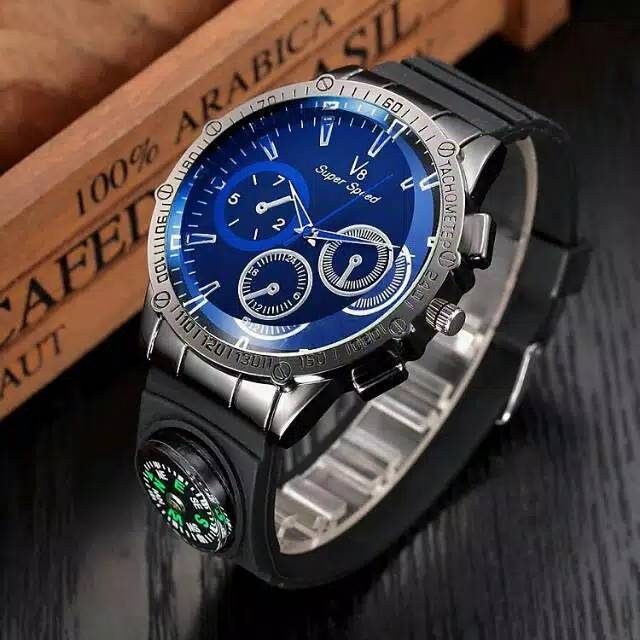 Jam Tangan Karet kompas Pria V8