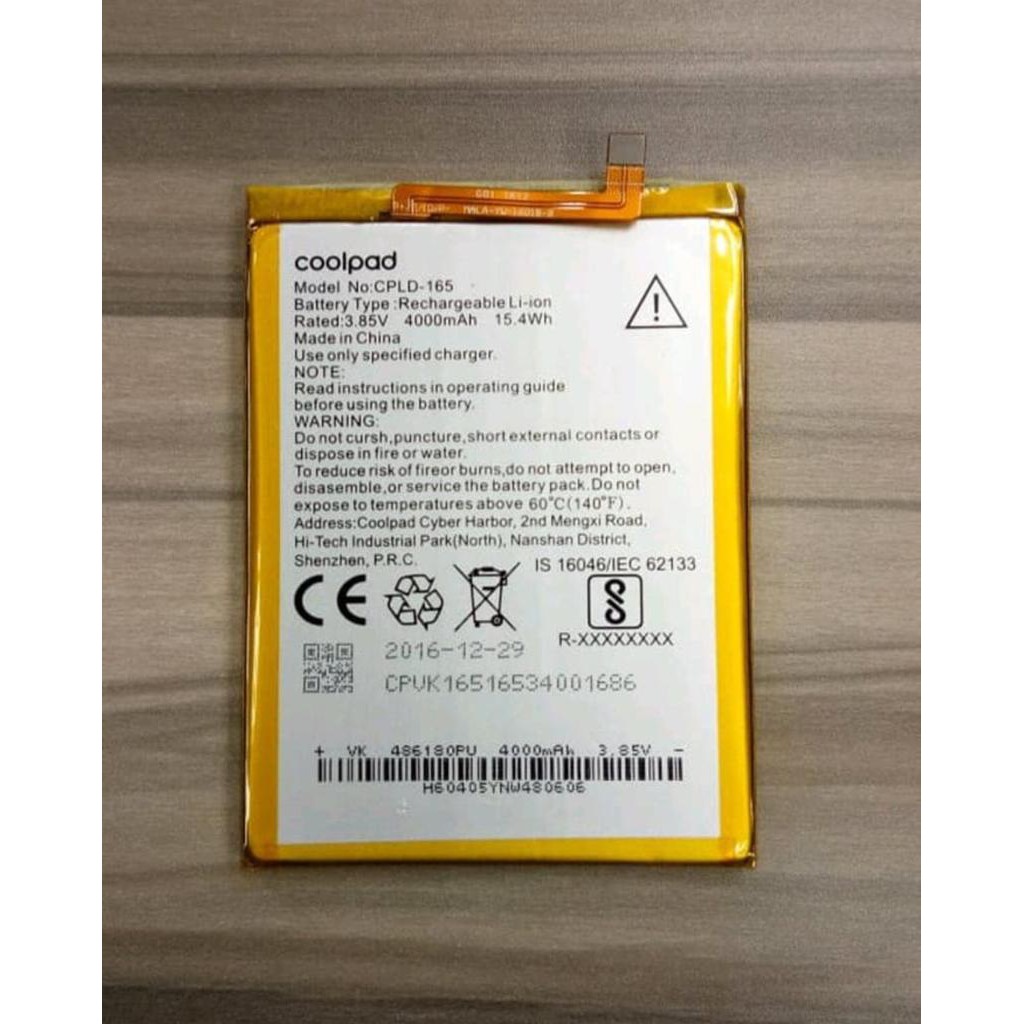 Baterai Batrai Coolpad CPLD-165 / Coolpad CPLD165 / Coolpad E580 / Coolpad Power / Coolpad Y8