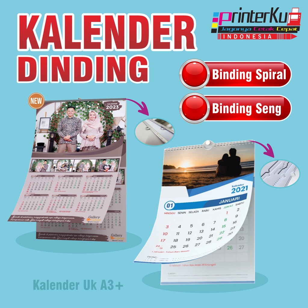 

Kalender Dinding Custom Bahan Art Paper