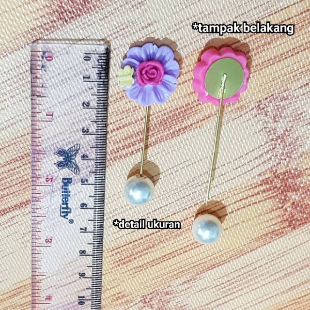 Bros Tuspin Mutiara Flower Seri 1 Brooch Aksesoris Jilbab