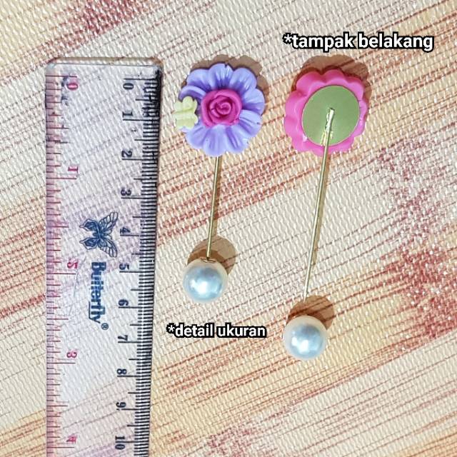 Bros Tuspin Mutiara Flower Seri 1 Brooch Aksesoris Jilbab