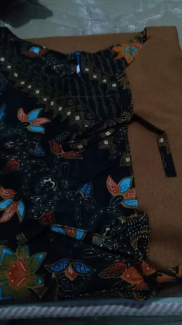 Ori Atasan Blus Batik Wanita Modern Halus Dolby Kombinasi Brokat Polos