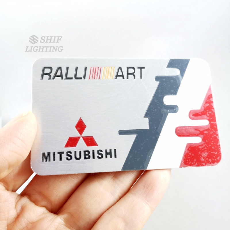 1Pc Stiker Emblem Logo RALLIART Bahan Aluminium untuk Mobil Mitsubishi