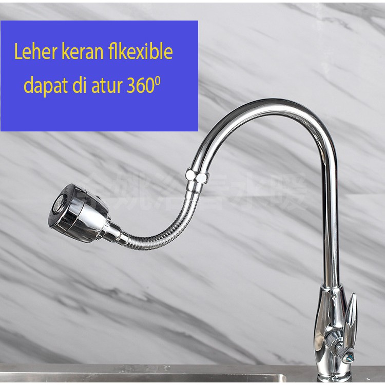 Sambungan Kepala Kran Air Putar Cuci Piring Flexible Faucet Sprayer