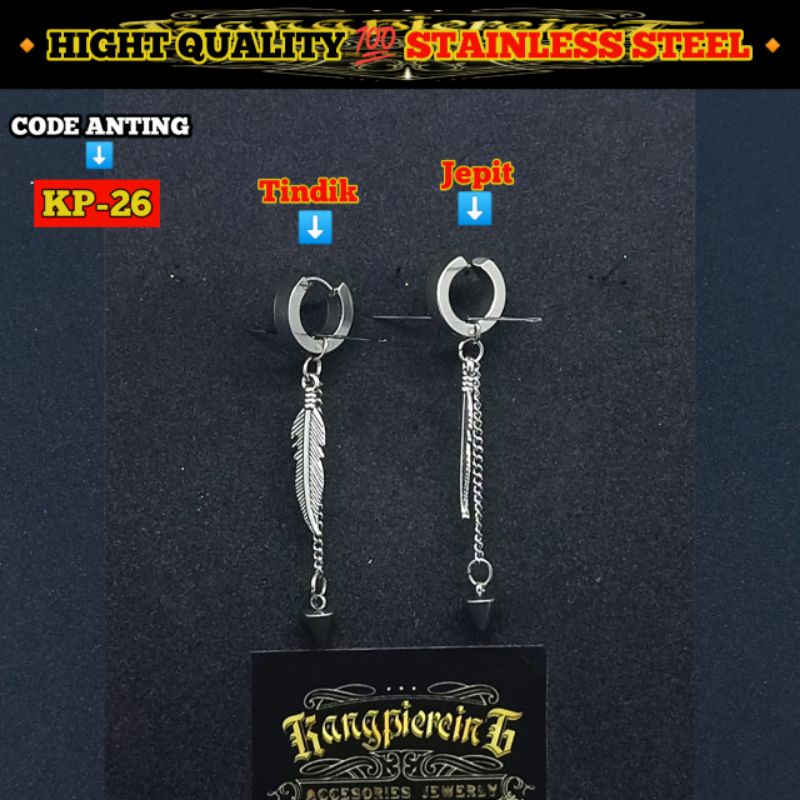 TERBARU ANTING GANTUNG KOREA BTS TINDIK DAN JEPIT 100% STAINLESS STEEL ASLI