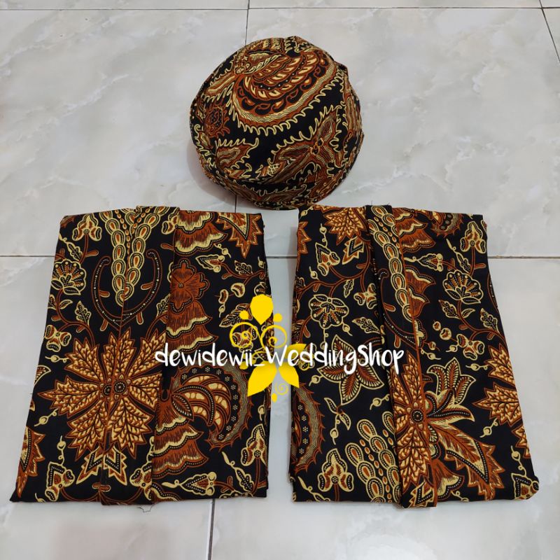 Set Jarik Cewek Cowok + Blangkon, Motif Semen Renteng