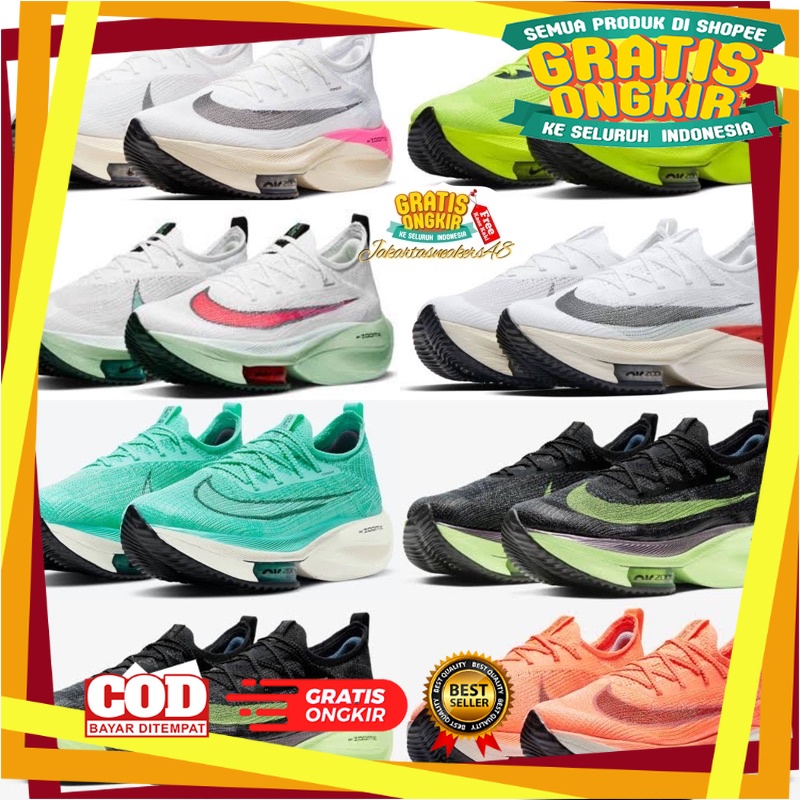 UKURAN SIZE 37 38 39 40 41 42 43 44 45 / Sepatu Running Shoes Pria Air Zoomx Alphafly Next% Black Vo