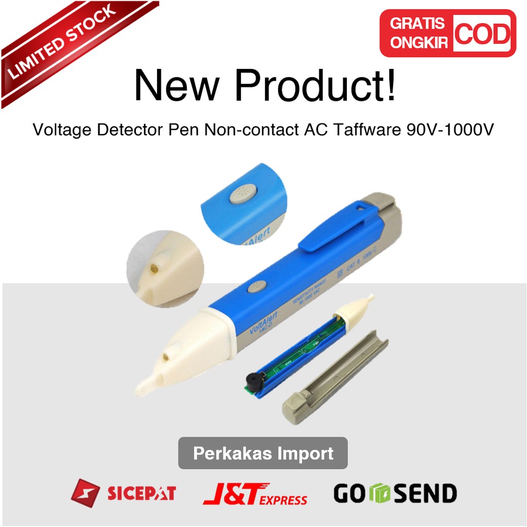 Voltage Detector Pen Non-contact AC Taffware Voltage Alert Detector 90V-1000V - VD02