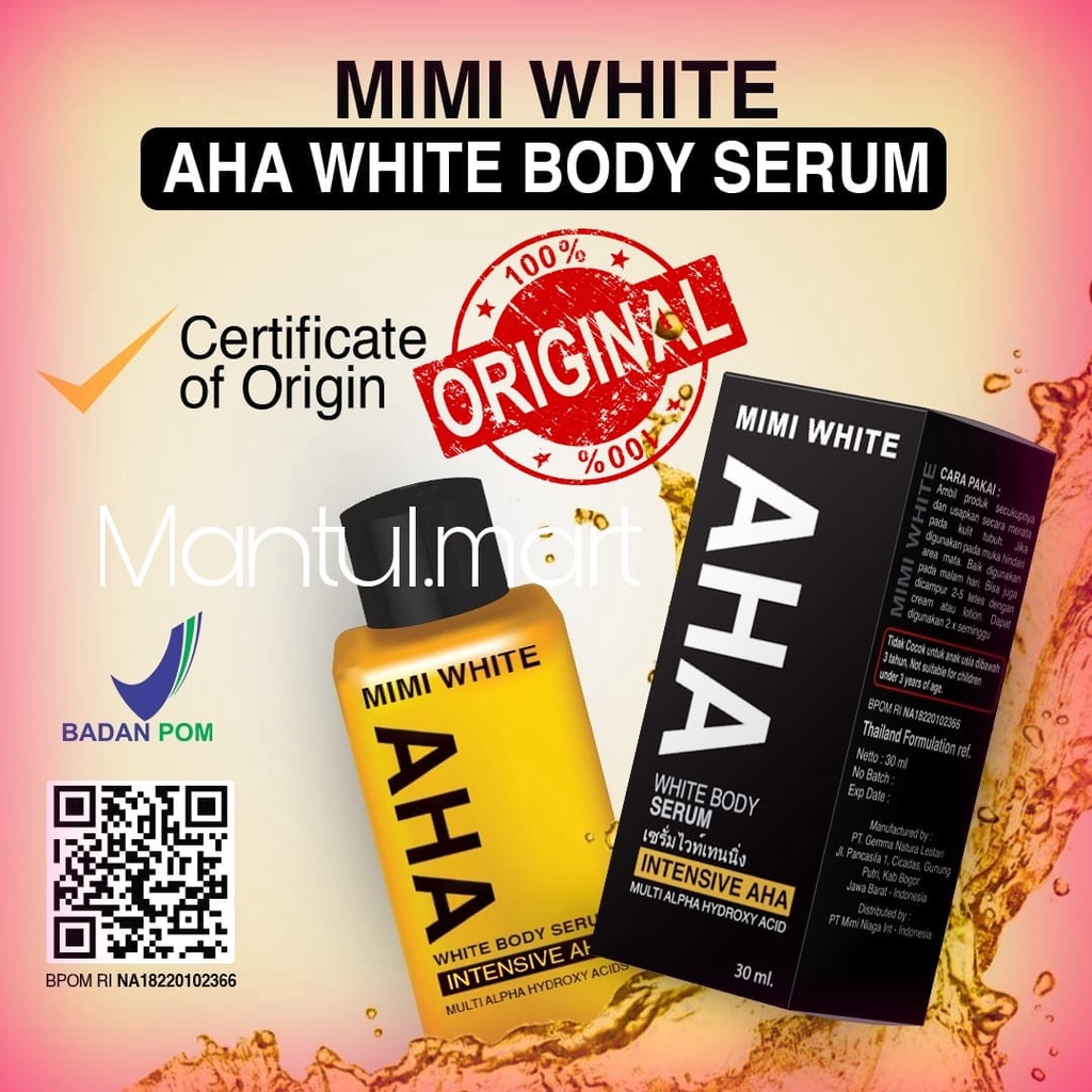 MIMI WHITE AHA BPOM 100% ORIGINAL MIMI AHA SERUM WHITENING