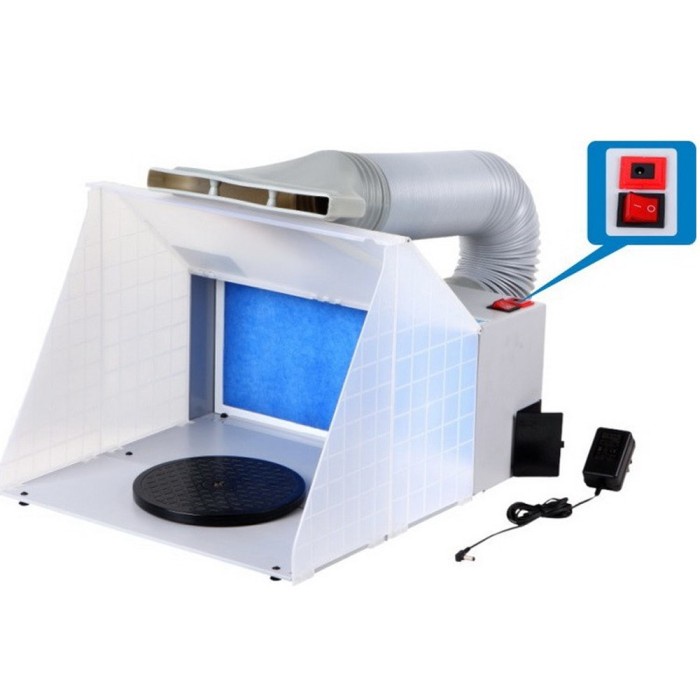 Portable Airbrush Spray Booth Kit Airbrush Extractor Exhaust Filter Pa