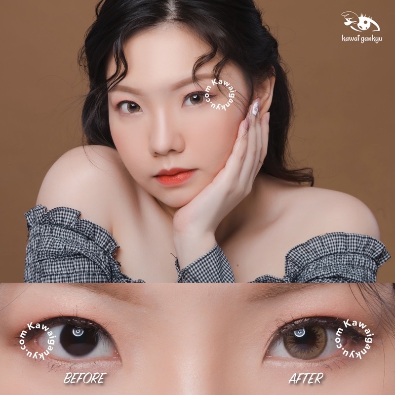 Kawai Gankyu softlens Princess marrie brown (1botol)