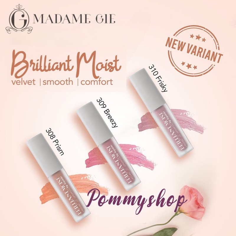 Madame Gie Briliant Moist Velvet &amp; Smooth Lip Liquide | Lip Cream | Lip Matte |