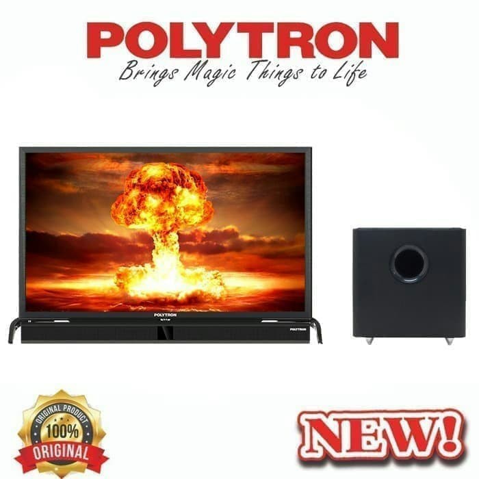 Led Tv 32 Inch Polytron Free SoundBar Type: 32BV1558 (Khusus Daerah Medan)