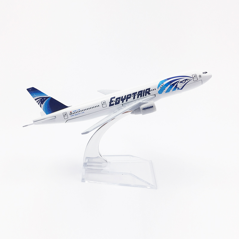 Mainan Model Pesawat Terbang Mesir B777 Airways 777 Bahan Alloy Metal Ukuran 16CM Untuk Anak