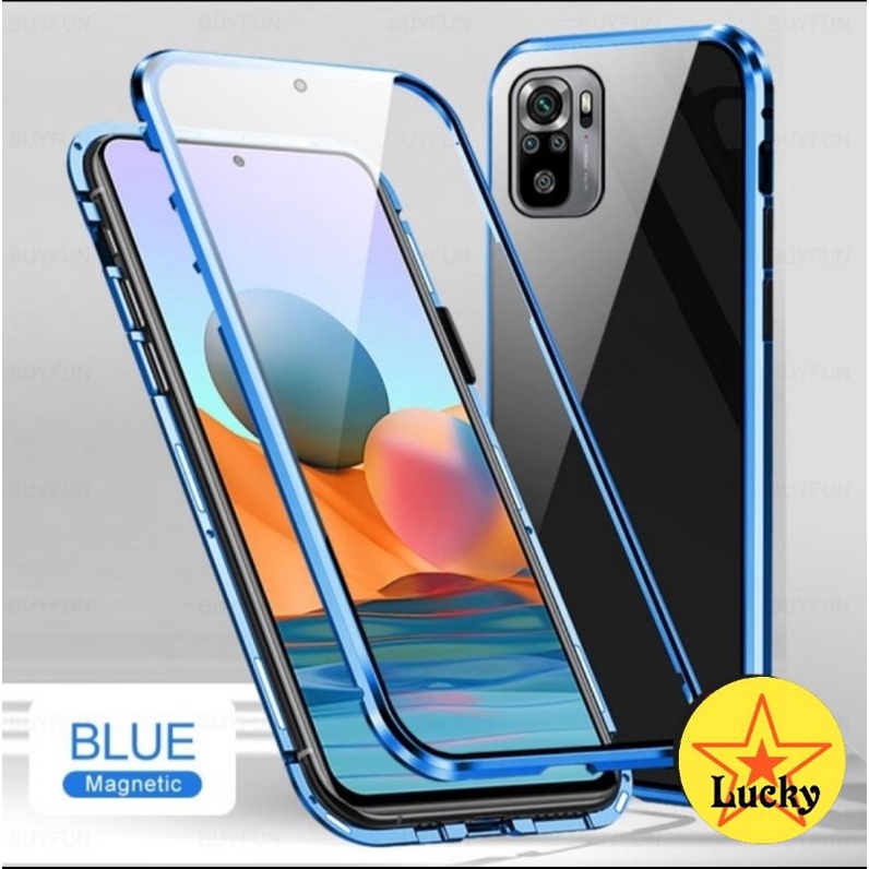 [SLS] Xiaomi Redmi Note 10 S 10S Note10S Double Side Magnetic Case Metal Cover Depan Belakang