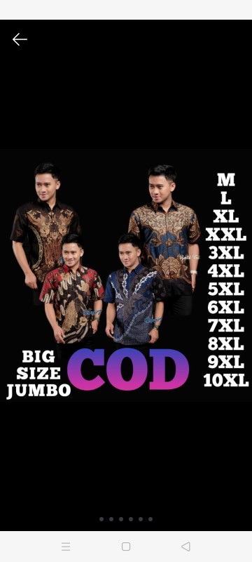 Kemeja Batik Pria Lengan Pendek Big Size Jumbo M.l.xl.xxl.3xl.4xl.5xl.6xl.7xl.8xl.9xl.10xl