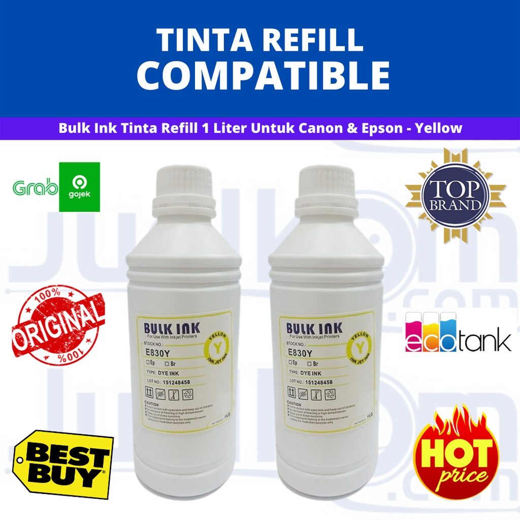 Bulk Ink Tinta Refill (Untuk Canon &amp; Epson) - Yellow