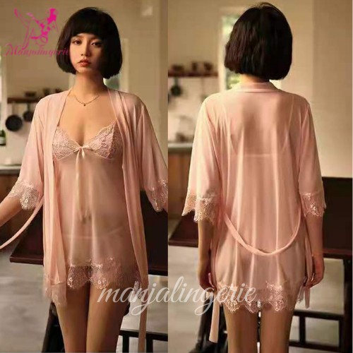 Manjalingerie - ONE SET (DRESS ,CD & KIMONO)LINGERIE / BAJU TIDUR SEXY / SEXY LINGERIE 1SET 1399-3
