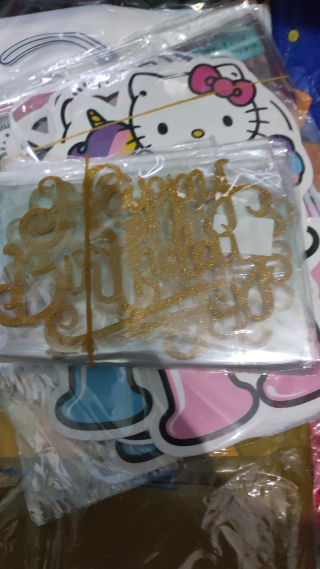 Grosir Per 10 Pcs - Cake Topper Hbd Glitter