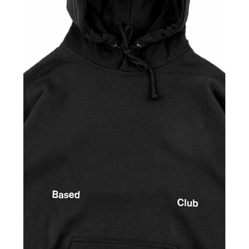 HOODIE SWEATER KEREN UNISEX BASED CLUB VARIAN WARNA HITAM FULL KATUN FLECEE