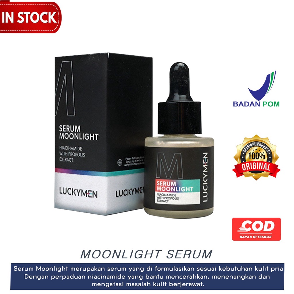 ( BONUS PARFUM ) LUCKY MENS SERUM MOONLIGHT Pencerah wajah pria/serum pria/serum wajah pria