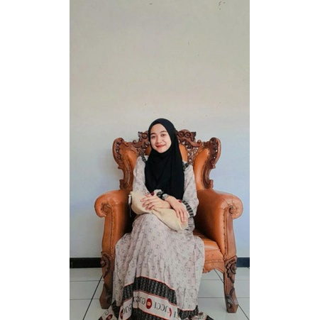 gamis rayon motif gucci Cream