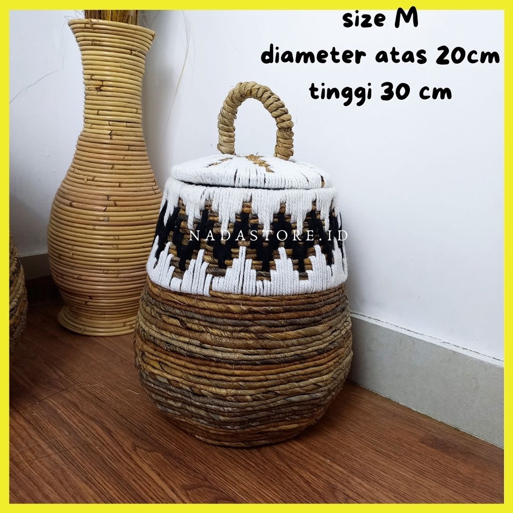 NADASTORE - LARGE WOVEN BASKET / LIDDED BASKET / KERANJANG BIG SIZE TUTUP / GUCI DISPLAY