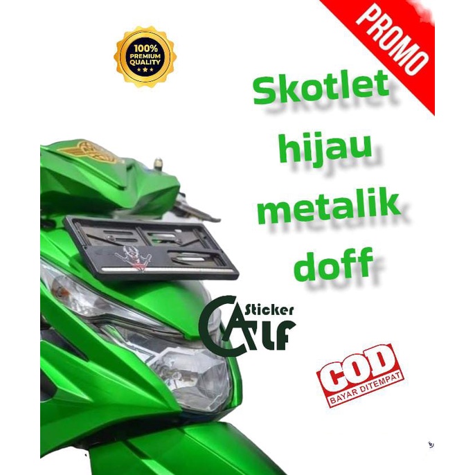 skotlet hijau metalik doff. aksesoris motor