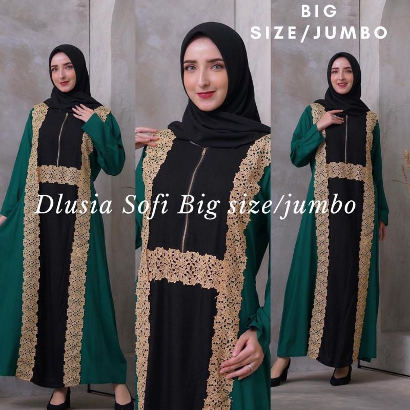 Daster arab DLUSIA SOFI Dress Rayon Renda big size jumbo