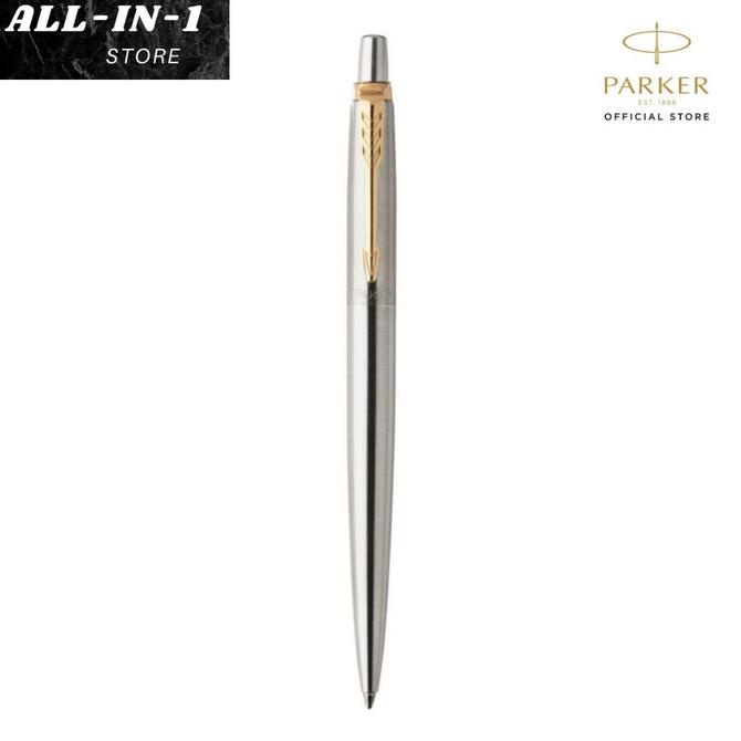 

siap kirim] Parker Jotter Stainless Steel Gold Trim Ballpoint